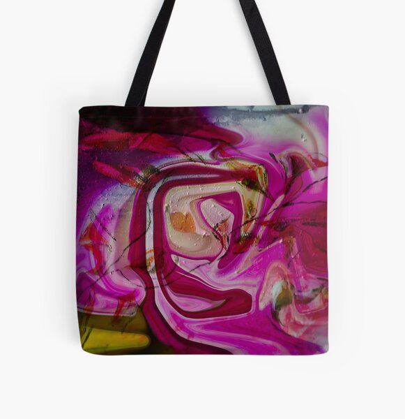 swirling pink abstract shapes All Over Print Tote Bag