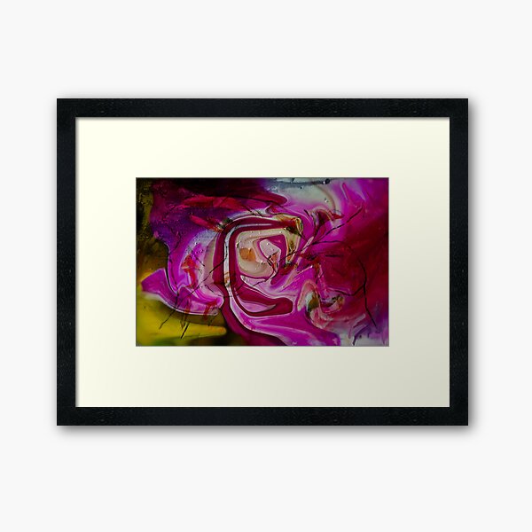 swirling pink abstract shapes Framed Art Print