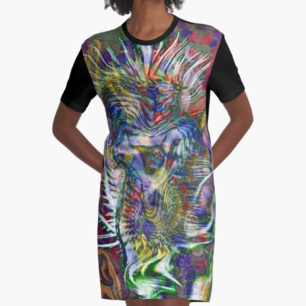 thorny flower abstract art Graphic T-Shirt Dress