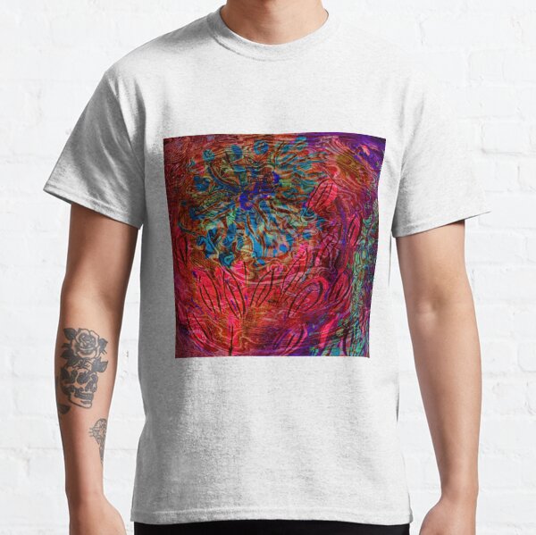 underwater blue flower art abstract Classic T-Shirt