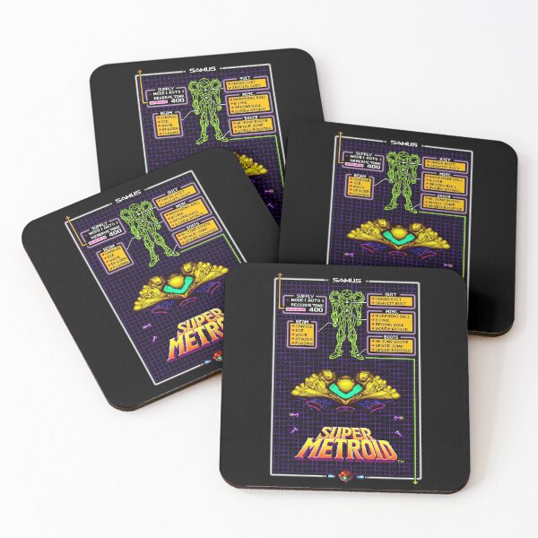 Super Metro!d vintage video game nostalgia theme Coasters (Set of 4)