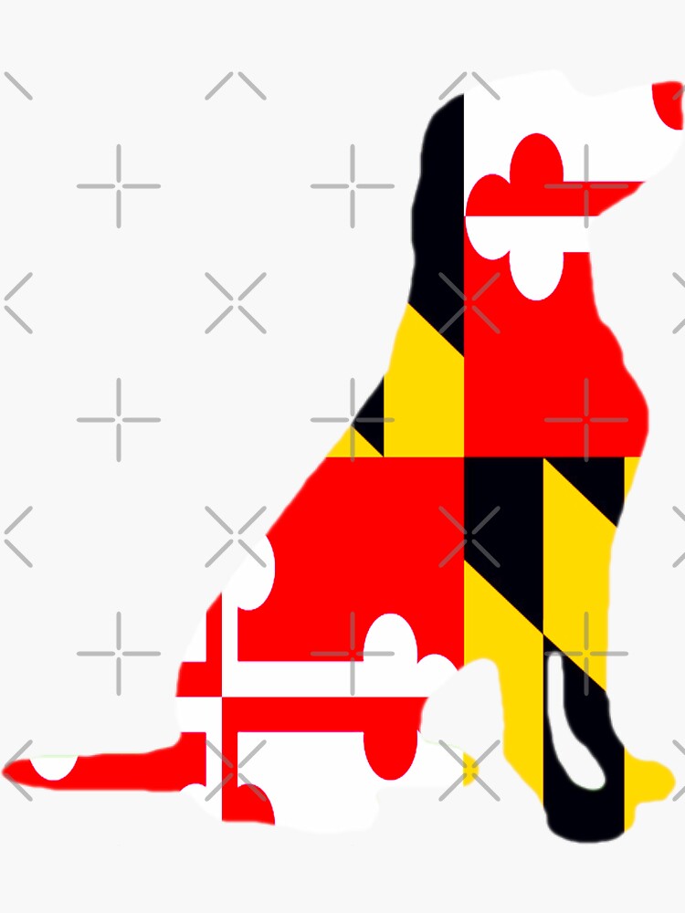 "Maryland State Flag Dog Silhouette " Sticker for Sale by excalibur1365