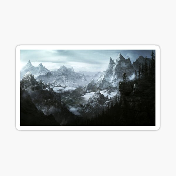 Skyrim Mountains Sticker
