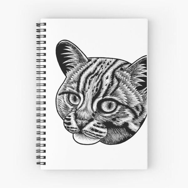 Item preview, Rusty spotted cat - ink illustration designed and sold by LorenDowding.