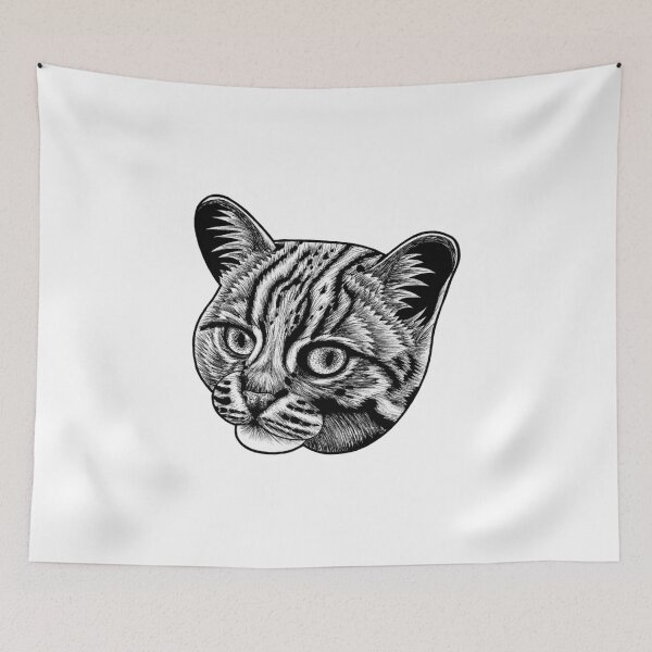 Item preview, Rusty spotted cat - ink illustration designed and sold by LorenDowding.
