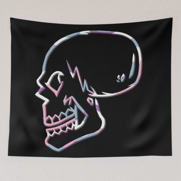 Item preview, Skull skull skull in pink gray design designed and sold by Shirtilike.