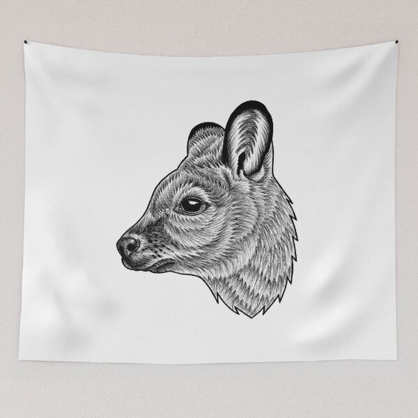 Item preview, Wallaby - ink illustration designed and sold by LorenDowding.