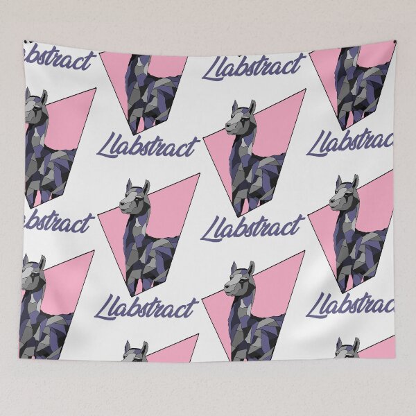 Item preview, Llama Abstract Geometric Pink Cool Illustration Drawn Handmade designed and sold by FillAndChill.
