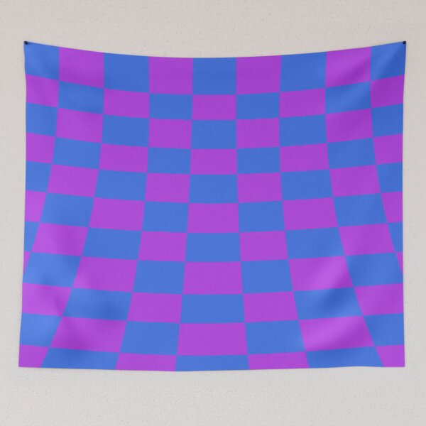 Item preview, Warped perspective coloured checker board effect grid purple and blue designed and sold by Graphics By Craig.