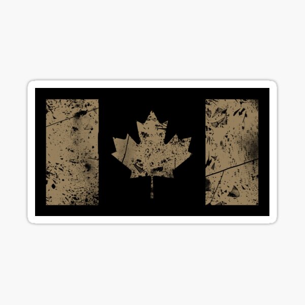Vista previa del artículo con la obra «Bandera canadiense angustiada (marrón)», diseñado y vendido por Jared Davies.