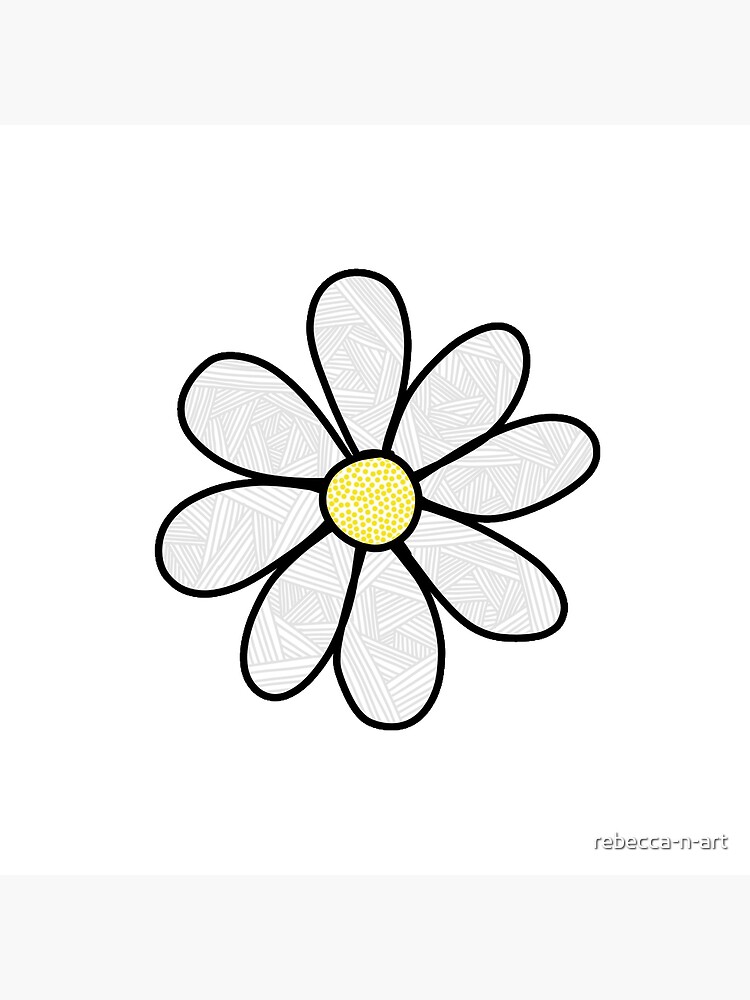 Black and White Daisy Doodle | Art Board Print