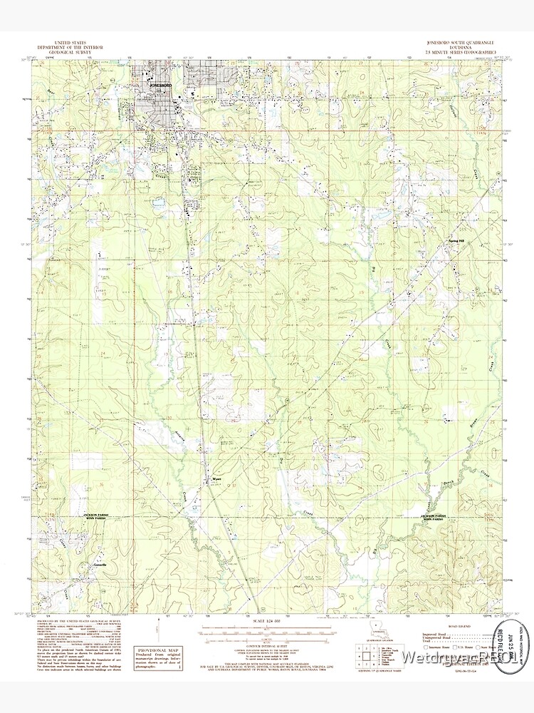 "USGS TOPO Map Louisiana LA Jonesboro South 332340 1985 24000" Poster for Sale by WetdryvacRB01