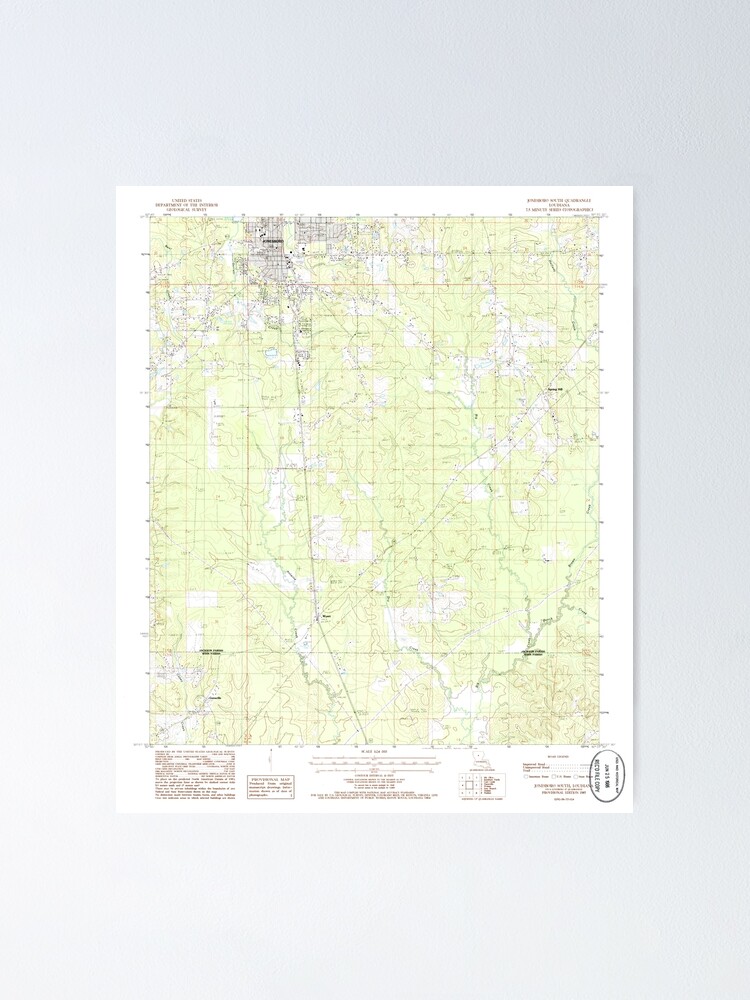 "USGS TOPO Map Louisiana LA Jonesboro South 332340 1985 24000" Poster for Sale by WetdryvacRB01