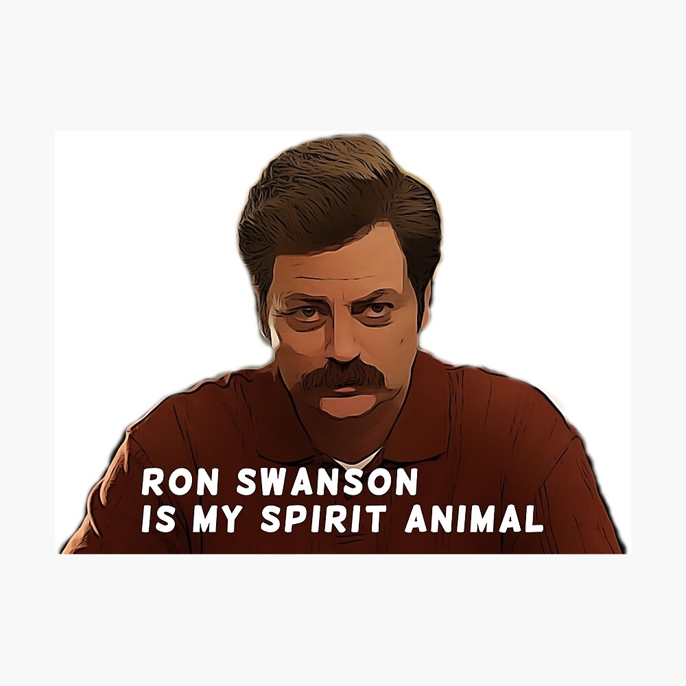 Norm mumlende hår Ron Swanson is my spirit animal, Parks and Rec, Cartoon art, Pop Art,  Digital artwork,gift, present, ideas" Poster for Sale by Willow Days |  Redbubble