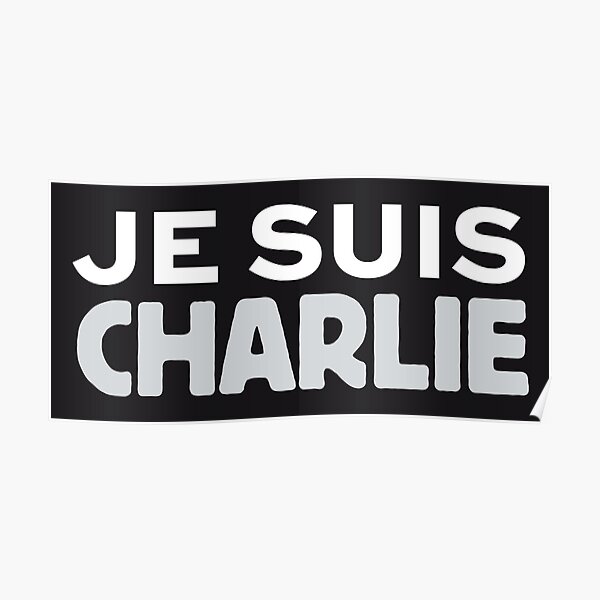Je suis Charlie on black background French France HD High Quality Online Store Poster