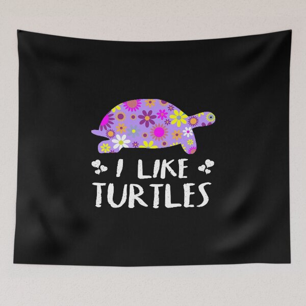 Item preview, I Like Turtles Design - Cute Flower Pattern Gift Ideas designed and sold by cartba.