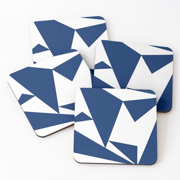 Item preview, Abstract Triangle Geometric Color Block Blue White designed and sold by wordznart.