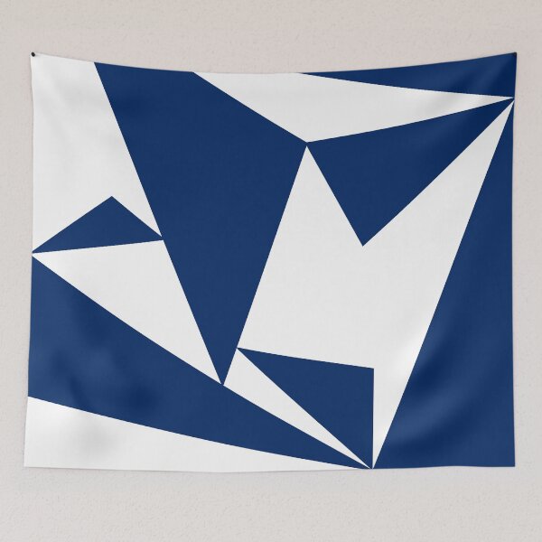 Item preview, Abstract Triangle Geometric Color Block Blue White designed and sold by wordznart.