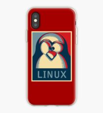 Linux tux penguin obama poster logo iPhone Case