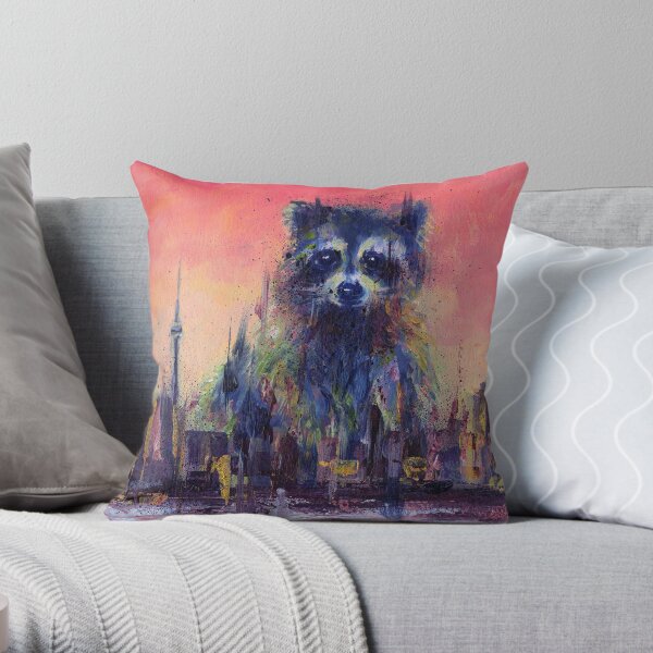 Raccoon City Throw Pillow