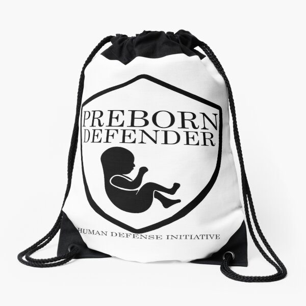 Preborn defender Drawstring Bag