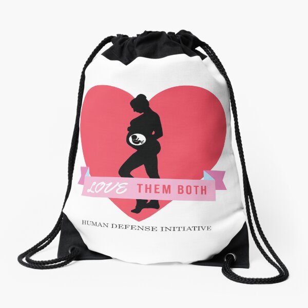 Love them both Drawstring Bag