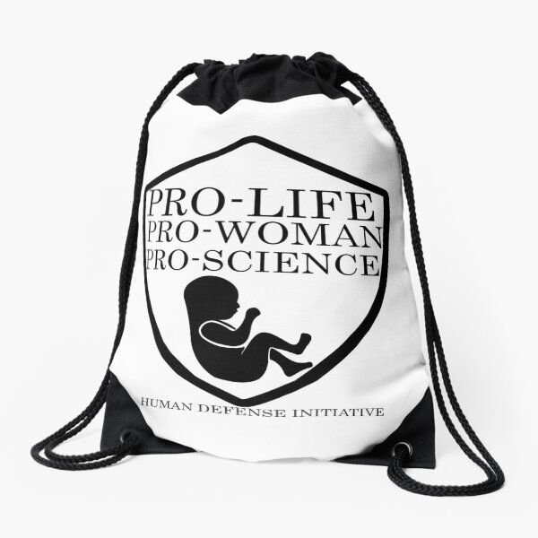 Pro life, woman, science Drawstring Bag