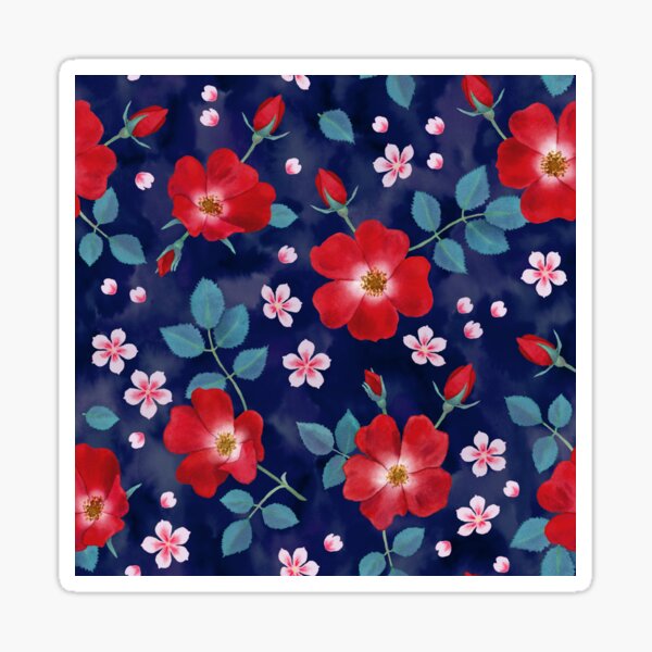 Moody Wild Roses Sticker