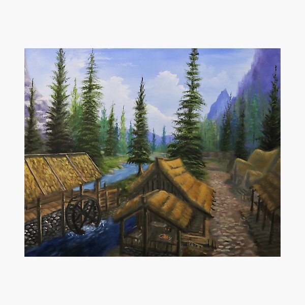 Item preview, Riverwood Oil Painting designed and sold by Player1Painter.