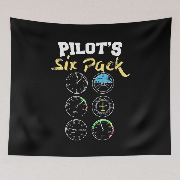 Item preview, Pilots Six Pack with cockpit instruments designed and sold by Amber Aviation Lover.