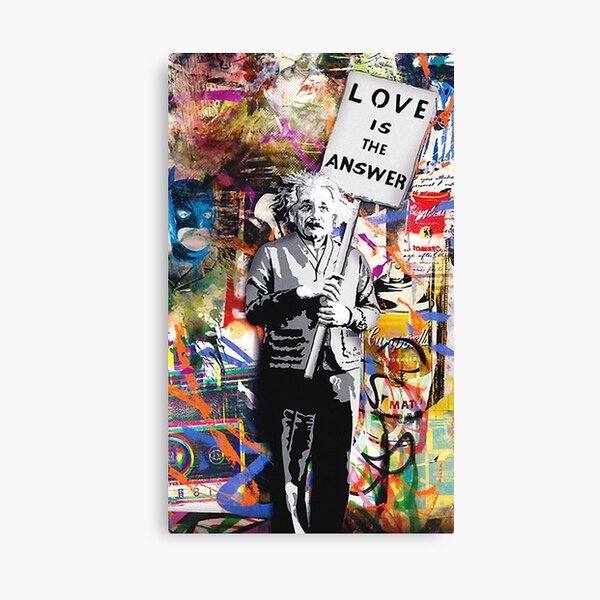 Banksy Albert Einstein Love Is The Answer Graffiti Vibe Canvas Print