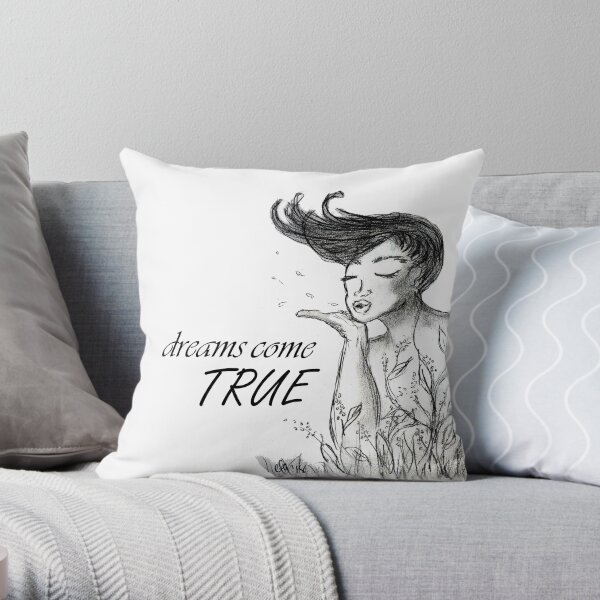 Dreams Come True - ivory Throw Pillow