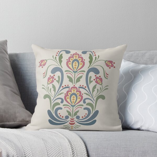 Vista previa del artículo con la obra «Flores de Rosemaling», diseñado y vendido por JoniandCo.