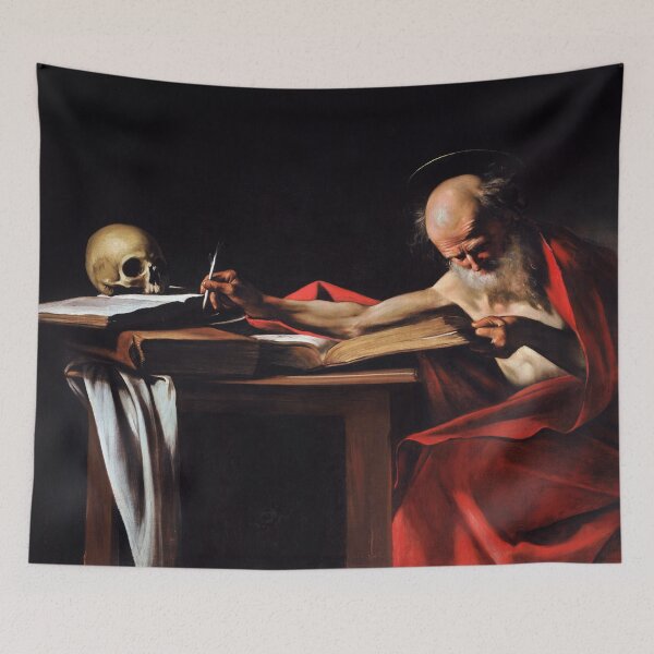Item preview, Saint Jerome Writing by Caravaggio (1606) designed and sold by allhistory.