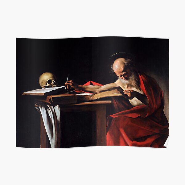 Saint Jerome Writing by Caravaggio (1606) Poster