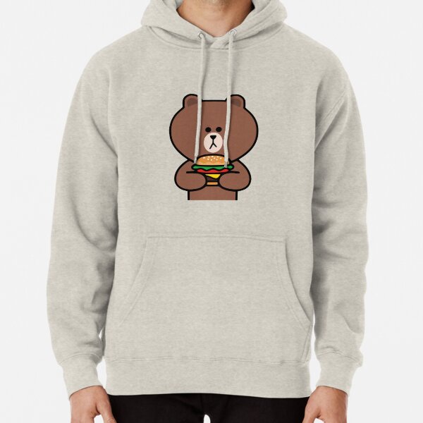 Line Friends Brown Burger Pullover Hoodie