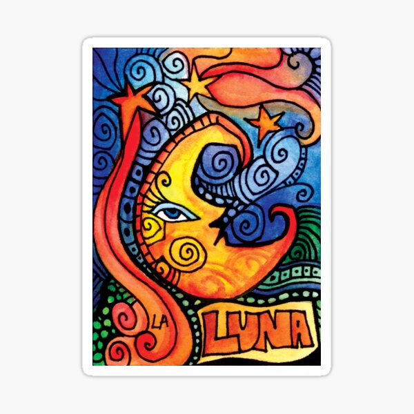 La Luna / The Moon Loteria Sticker