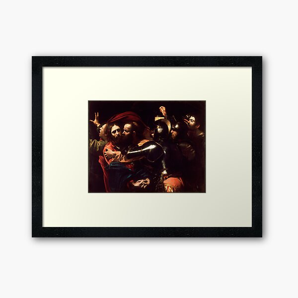 Vista previa del artículo con la obra «La toma de Cristo por Caravaggio (1602)», diseñado y vendido por allhistory.