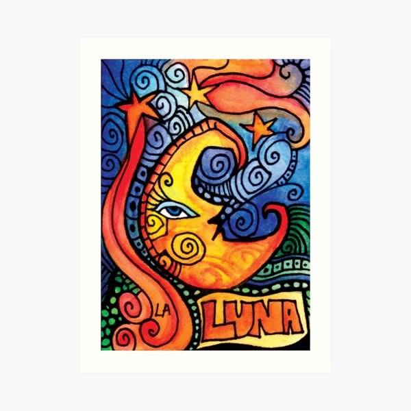 La Luna / The Moon Loteria Art Print