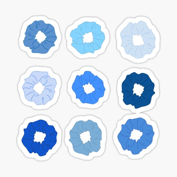 "Blue Scrunchie Pack" Sticker by stripedteeshirt | Redbubble