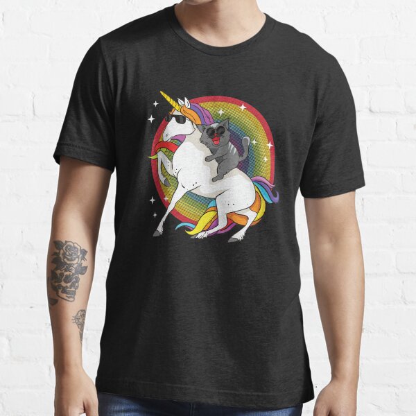 cat riding unicorn shirt