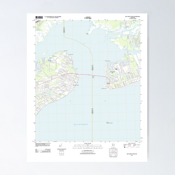 Item preview, USGS TOPO Map Mississippi MS Bay Saint Louis 20120413 TM designed and sold by WetdryvacRBO2.