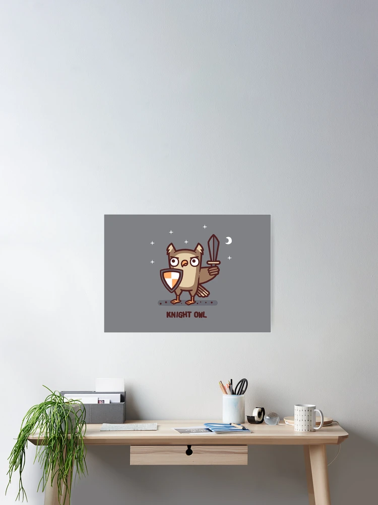 Thumbnail 2 of 3, Poster, Knight owl designed and sold by Randyotter.