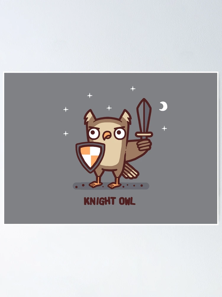 Thumbnail 1 of 3, Poster, Knight owl designed and sold by Randyotter.