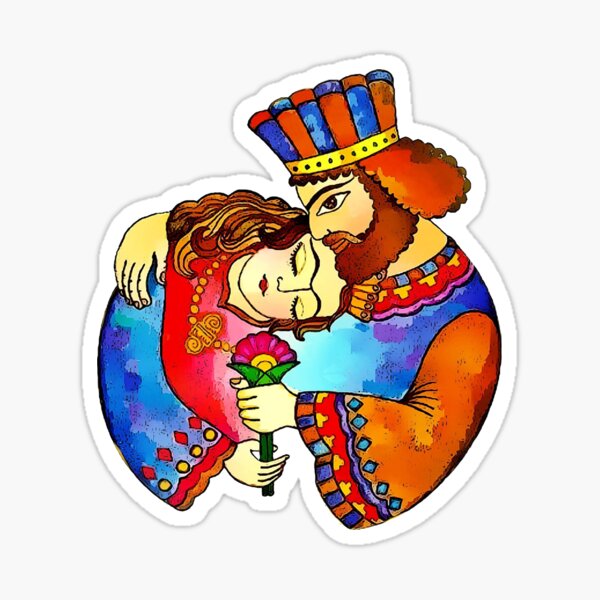 Ancient persian king and queen Sticker