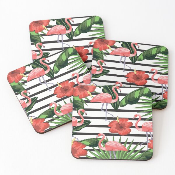 Item preview, Flamingos With Red Flowers designed and sold by FotoArtist.