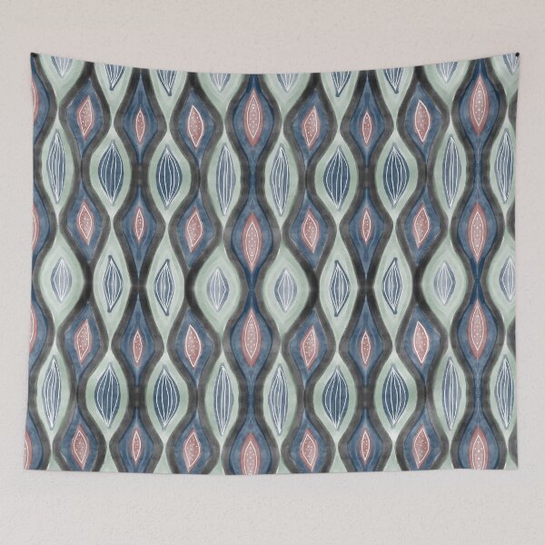 Item preview, Organic Pattern teal salmon designed and sold by larilou-art.