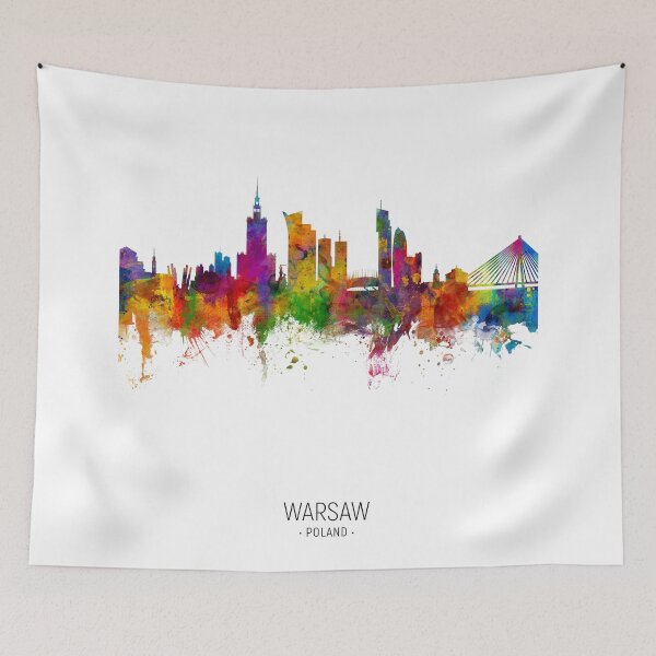 Aperçu de l'œuvre Varsovie Pologne Skyline créée et vendue par ArtPrints.