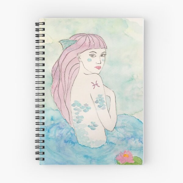Item preview, Zodiac Series - Pisces, watercolor fantasy woman portrait with scutes designed and sold by artsome-design.