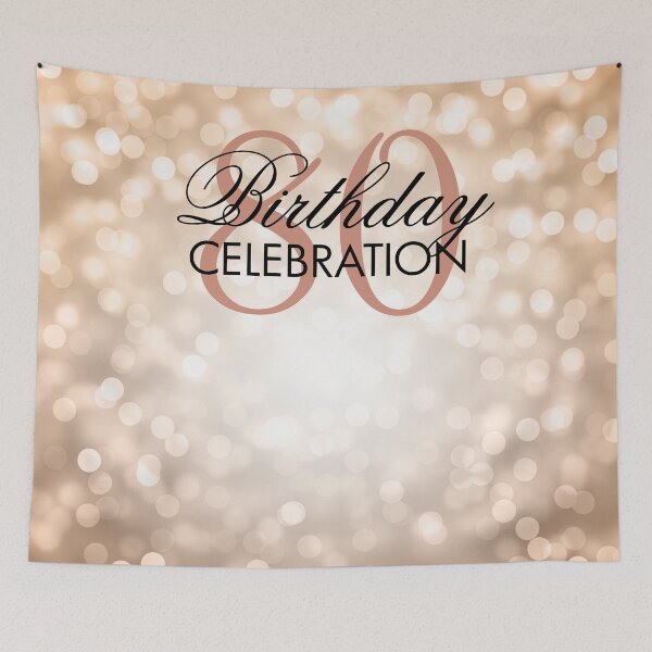 Item preview, Rose Gold Bokeh Lights 80th Birthday Backdrop  designed and sold by Rewards4life.